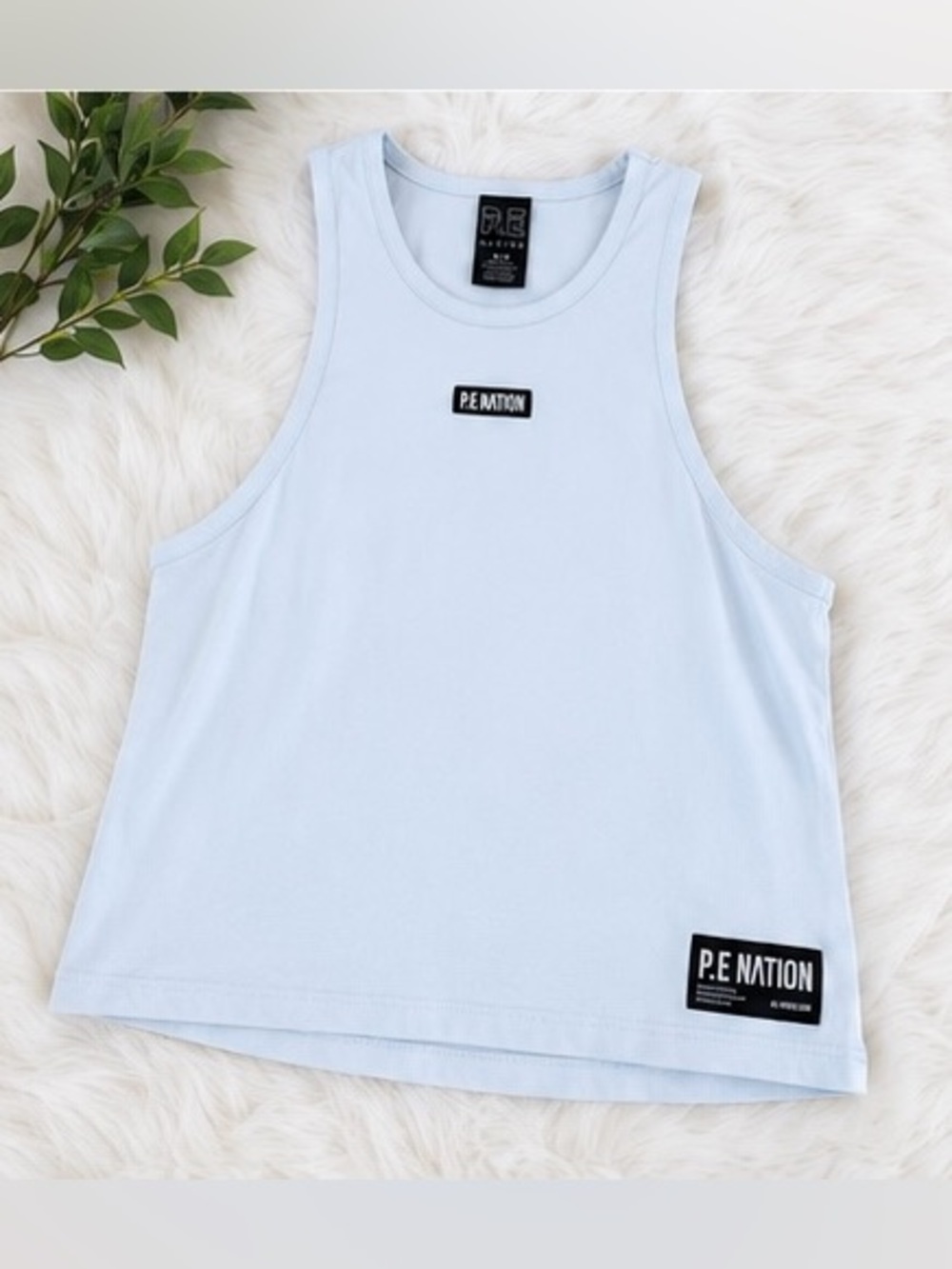 P.E Nation Pale Blue Logo Crop Tank 💙